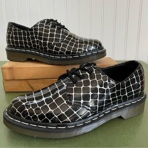 Dr Martens LTD EDT Geometric/Reptile Print in Black & Silver #10084
